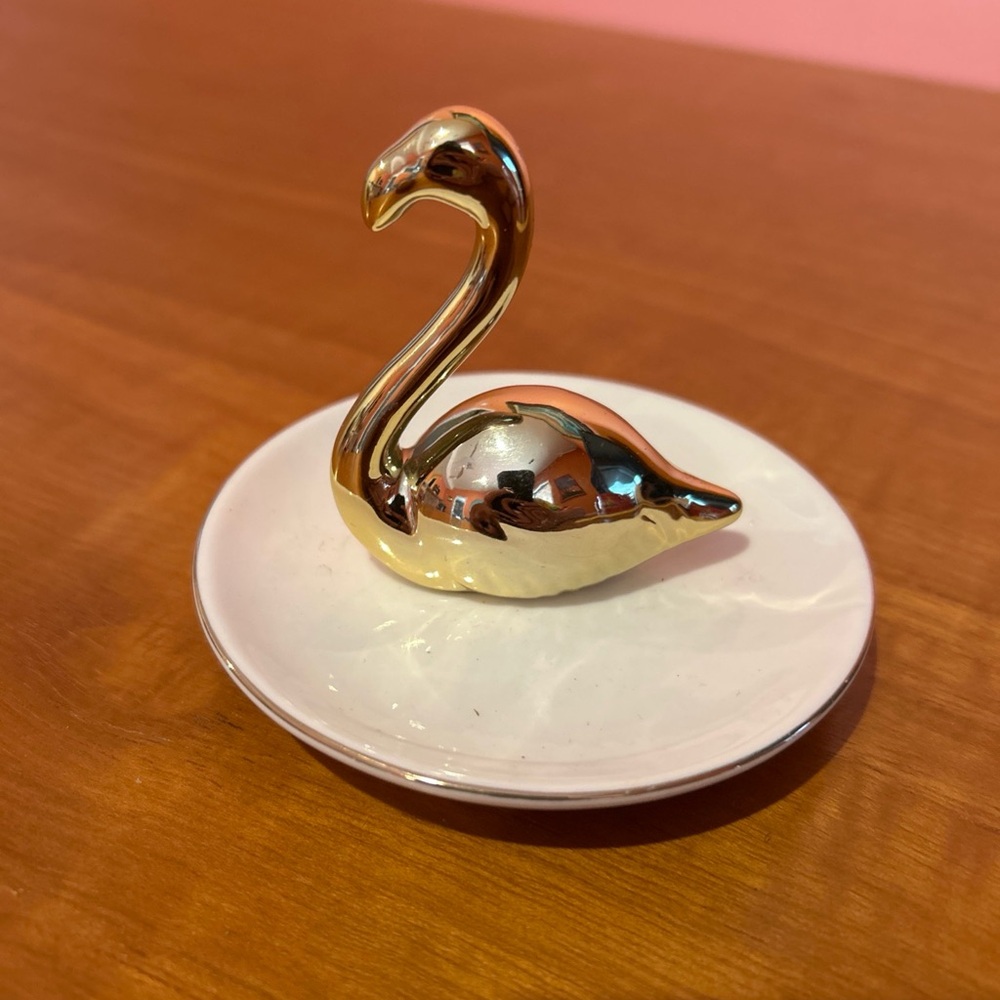 Gold Swan Jewelry Holder